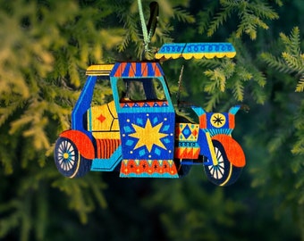 Filipino Tricycle Wooden Christmas Ornament