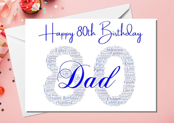 80th Birthday Card for Dad 80 Today 80th Greeting Card - Etsy UK