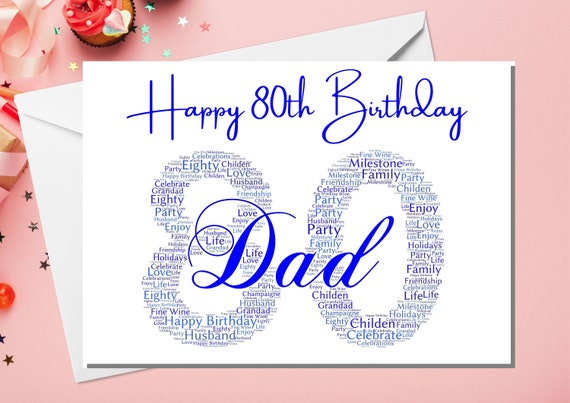 80th Birthday Card for Dad 80 Today 80th Greeting Card - Etsy UK