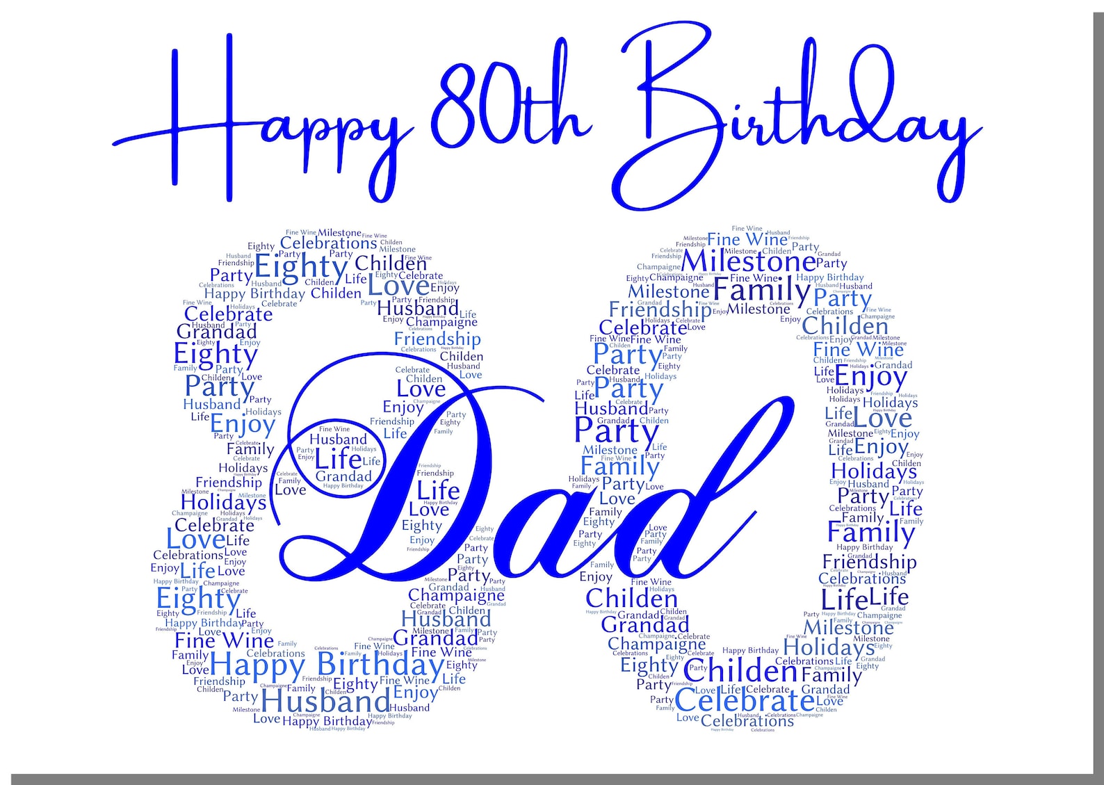 80th Birthday Card for Dad 80 Today 80th Greeting Card - Etsy UK
