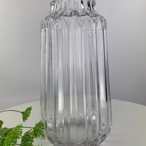 Ridged Clear Glass Vase