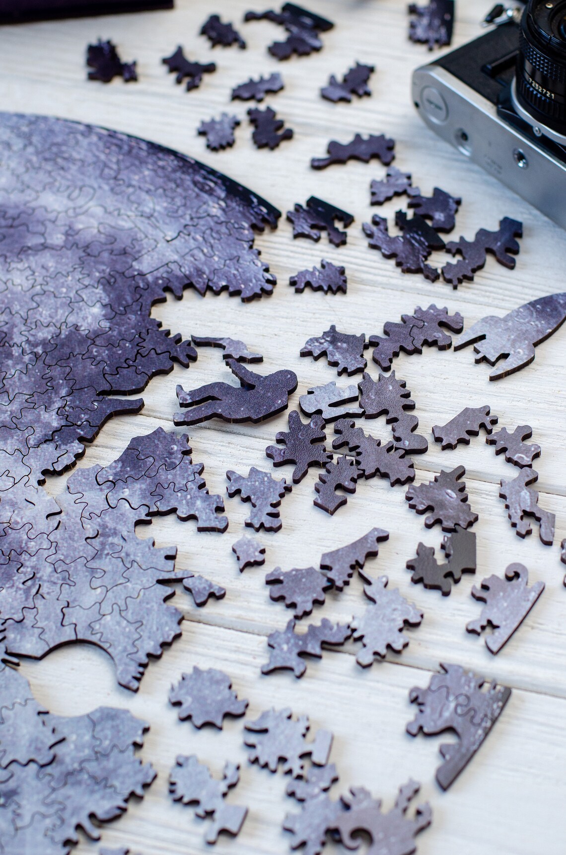 Moon Hard Jigsaw Puzzle for Adult Wooden Puzzle Gift for Him Etsy