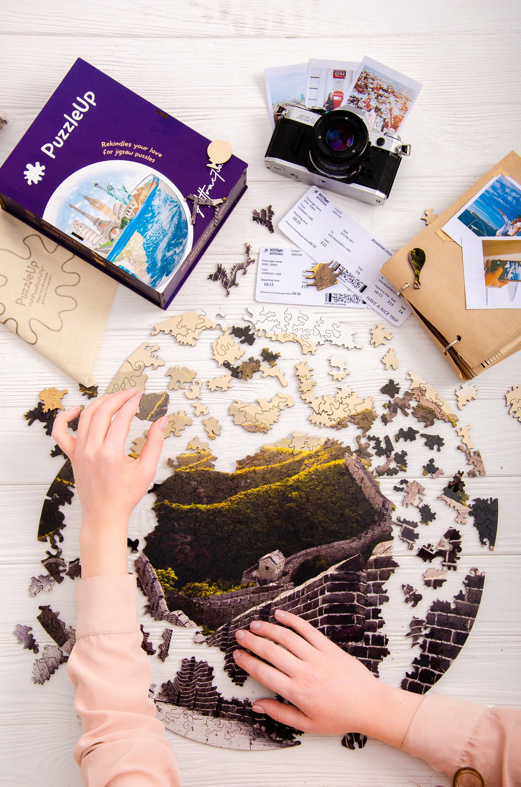 Round Puzzle Wooden Jigsaw Puzzle 500 Pieces The Great Wall of Etsy