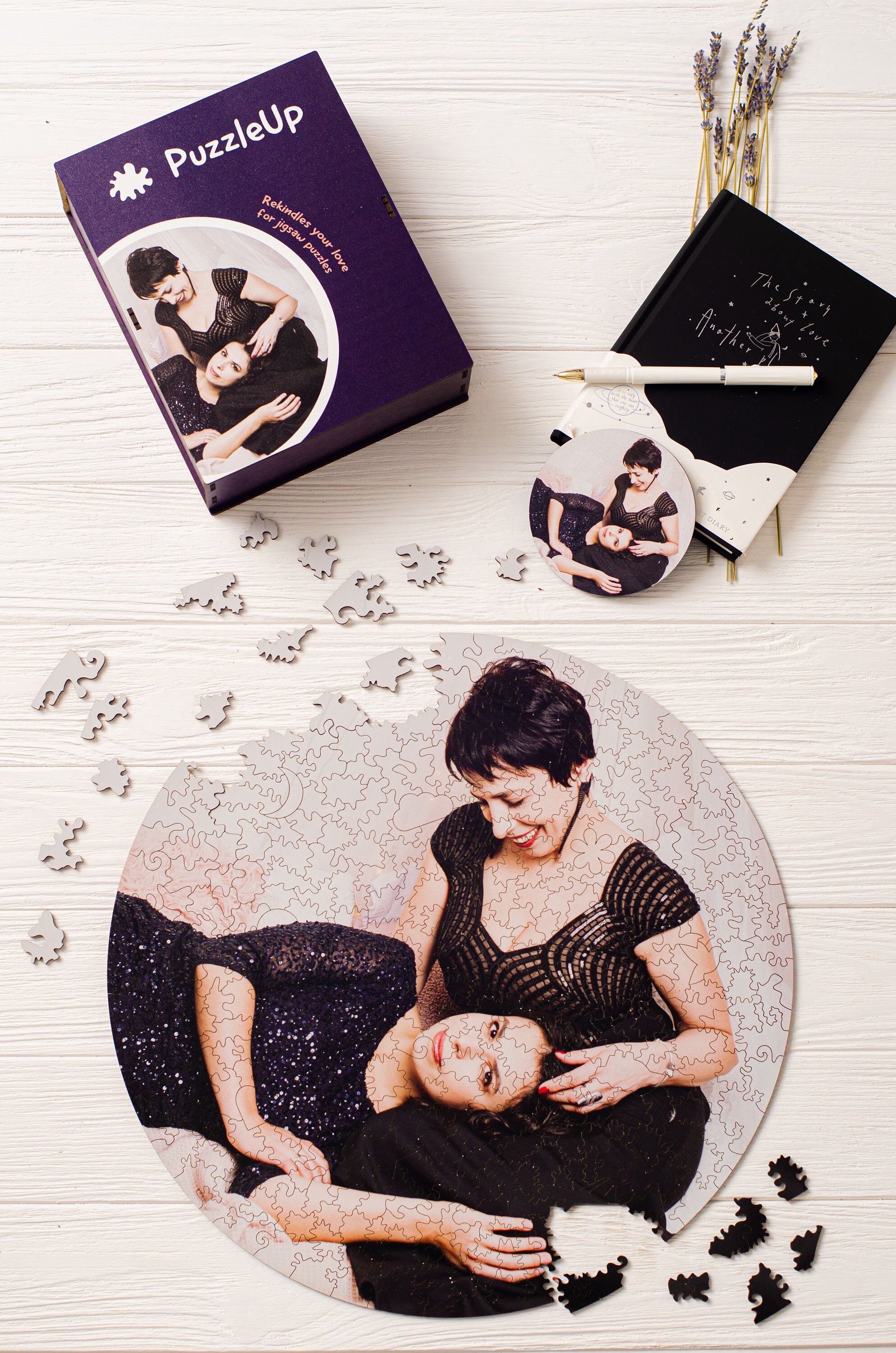 Personalized Puzzle Gift for Adult Round Wood Puzzle Custom Etsy