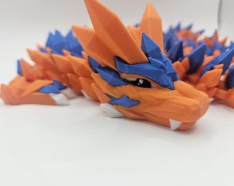 Crystal Dragon: Multicolored 3D Printed Flexible Toy