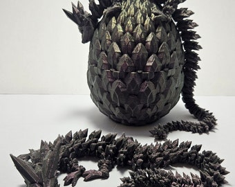 Mystery Dragon Egg: 3D Printed Crystal Articulated Dragon