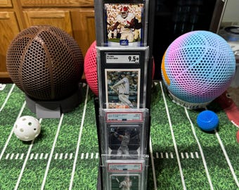 4 Tier Graded Slab Card Stand – Modular Expandable Sports Card Display | Screw-Together System (Hardware Included)