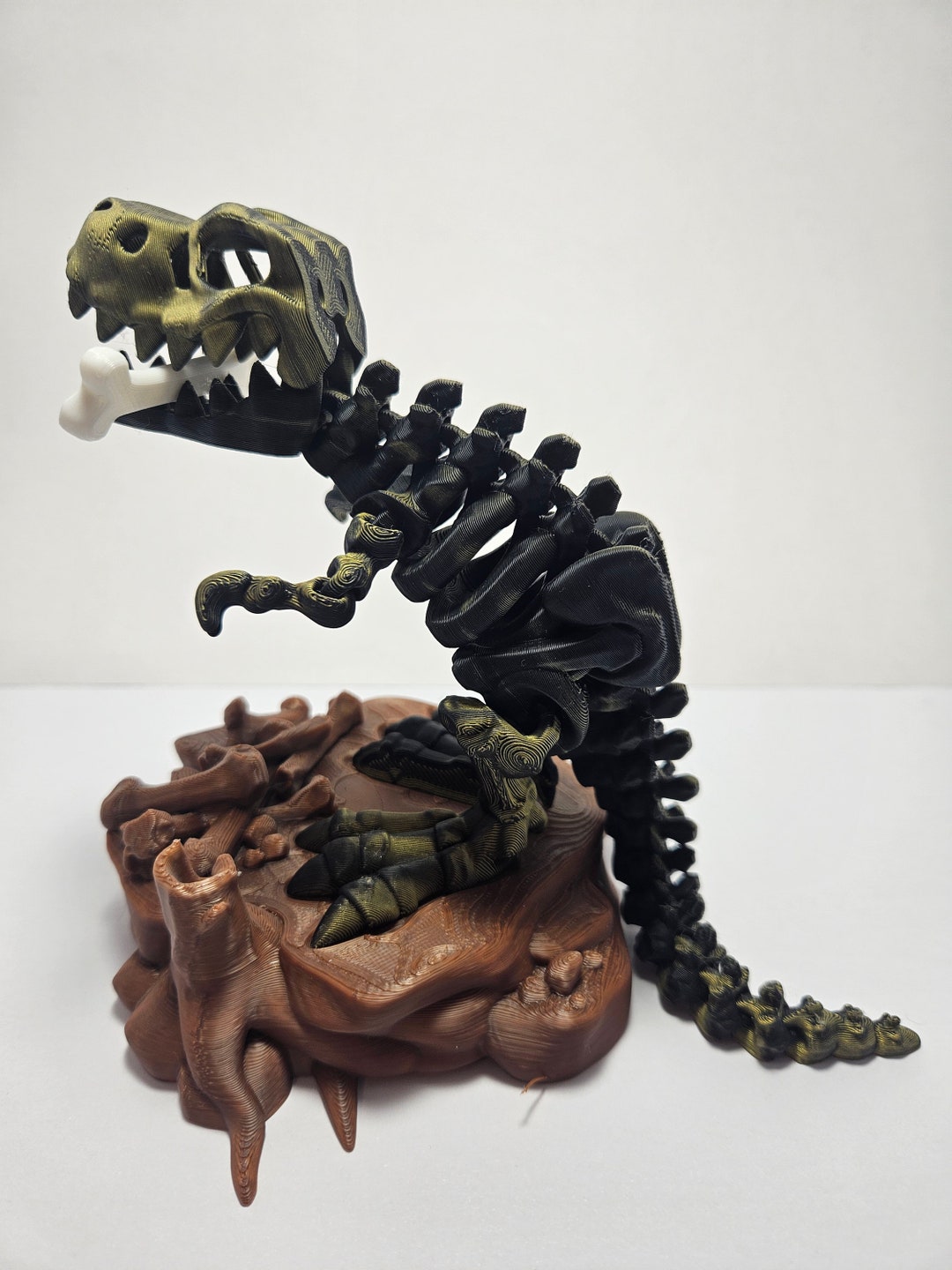 Flexi T rex Skeleton Articulated Dinosaur Fidget Toy Etsy