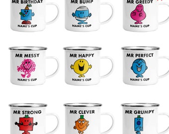 Mr. Men Inspired Novelty Funny Joke Cartoon Personalised Camping Cup