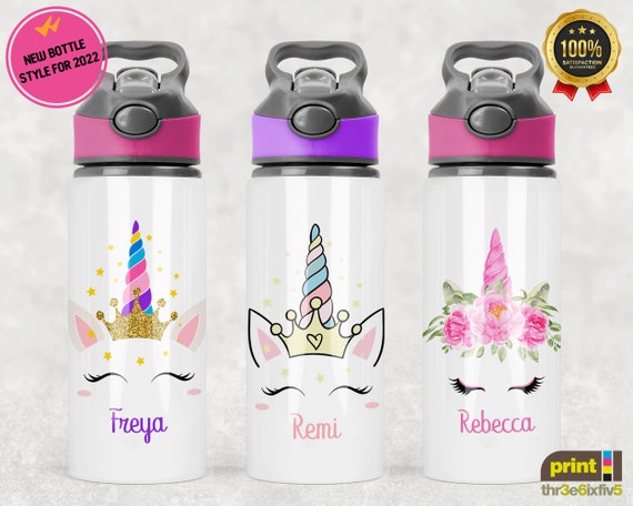 Personalised Unicorn Water Bottle, School Water Bottle, Gym Bottle