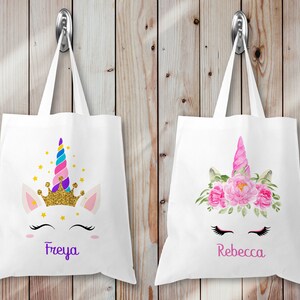 Personalised Unicorn Tote Bag, Any Name, Back to School Bag, Goodie Bag, Birthday Gift Bag, Birthday Gift, Unicorn Bag, Bag for Life, Party