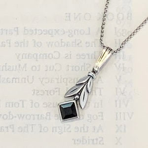 Victorian Style Silver & Crystal Laurel Drop Pendant