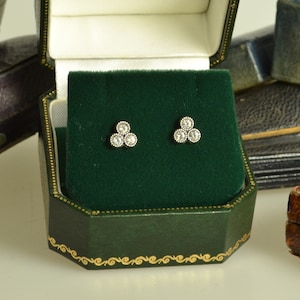 1930&#39;s Style Elegant Crystal & Silver Stud Earrings