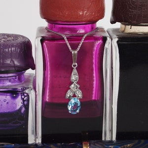 Sparkling Crystal and Silver Victorian Style Pendant