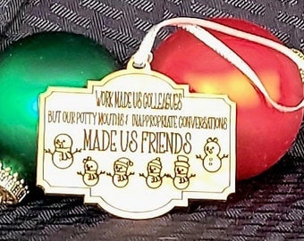 Coworker and Friend Funny Christmas Ornament, Potty Mouth, Inappropriate Conversations, Snowmen