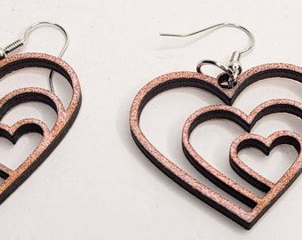 Pink Heart Earrings/Dangle Earrings/Valentine's Day Earrings/Valentine Gift/Women's Gift/Love Earrings