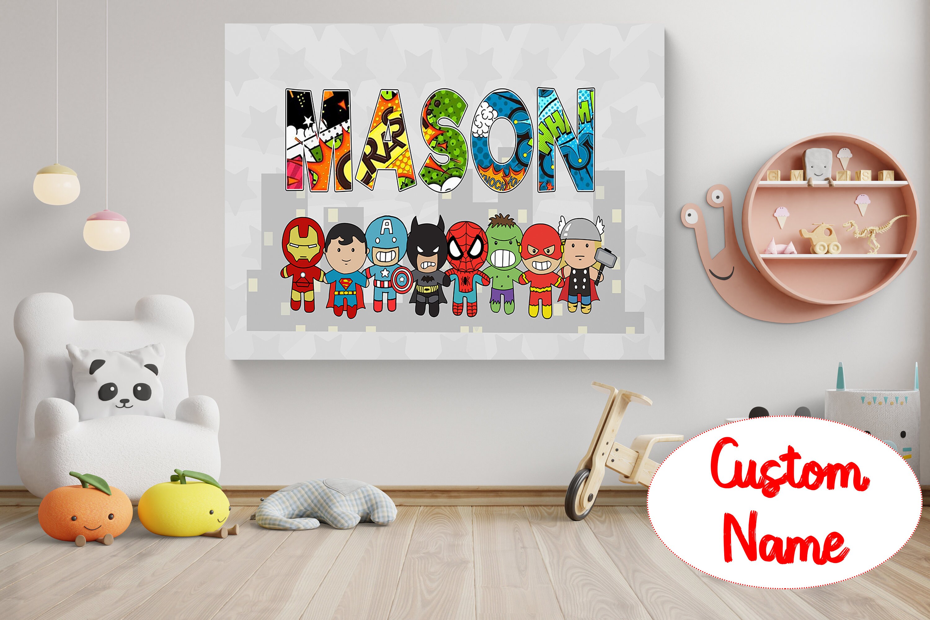 Personalized Canvas Wall Art For Baby Boy Custom Name with Etsy