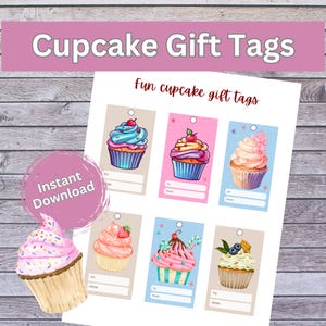 Cupcake Geschenkanhänger, Geburtstagsgeschenkanhänger, Druckbare Geschenkanhänger, Geschenkkorb Anhänger, Dankeschön Anhänger, Lehrer Wertschätzung, Party Geschenkanhänger, PDF
