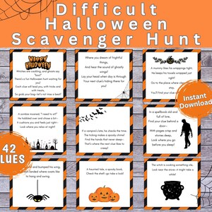 Difficult Scavenger Hunt For Older Kids, Teen Halloween Treasure Hunt Clues, Indoor Teen Scavenger Hunt, Treasure Hunt Riddles,  Party Games
