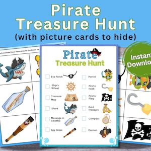 Chasse au trésor pirate, chasse au trésor pour enfants, fête d'anniversaire pirate, jeux d'anniversaire à imprimer, activités d'intérieur, carte au trésor pirate