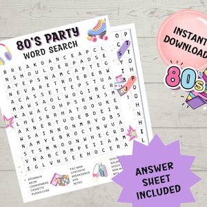 80s party games, printable games, 80s theme party, birthday party games, 80s game bundle, 1980s party game, 40th birthday party, Digital PDF