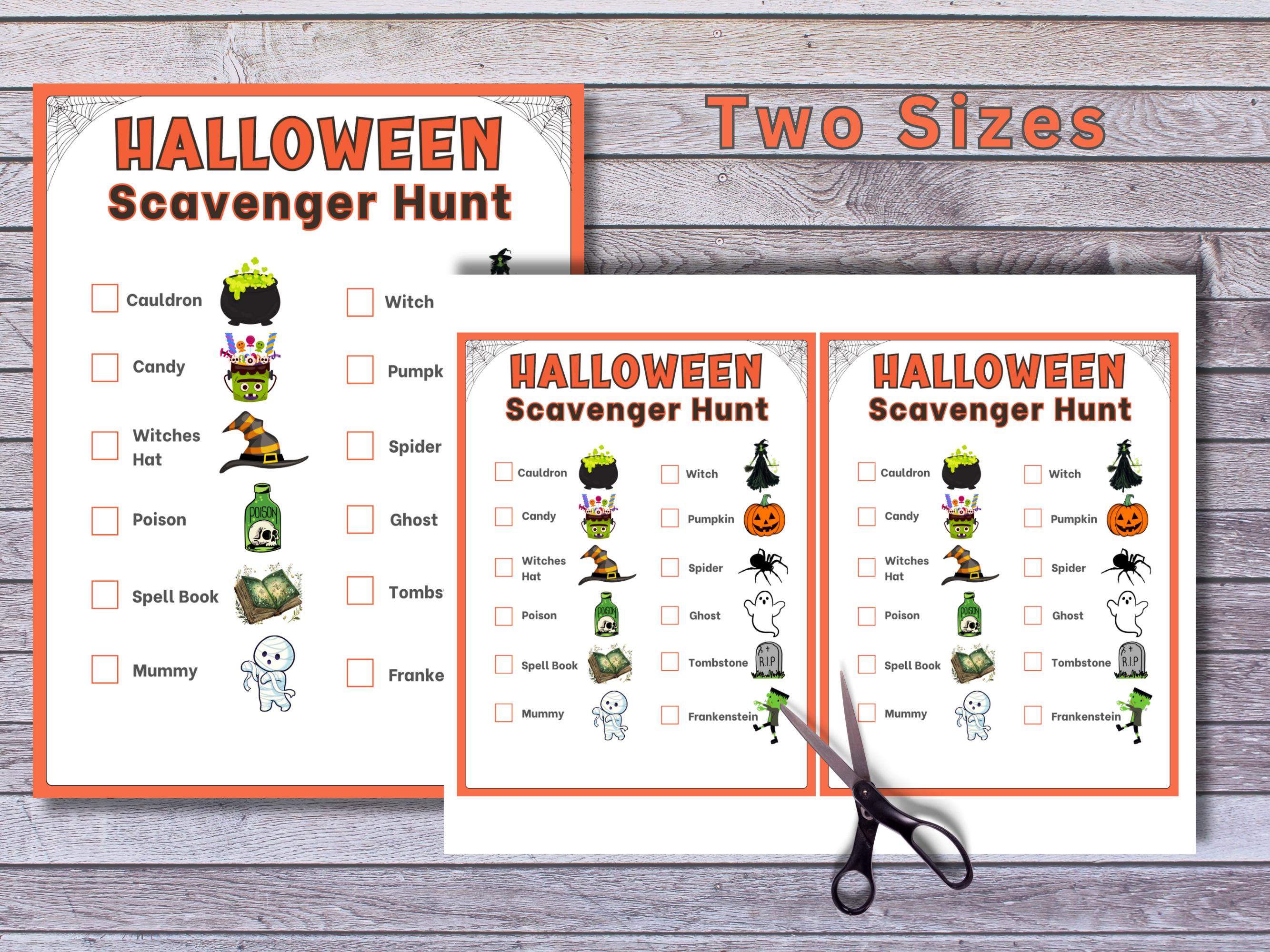 Halloween Scavenger Hunt, Printable Indoor Treasure Hunt for Kids, Fun ...