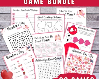 Printable Valentine's Day Games Bundle | Valentines Party Game Package ...