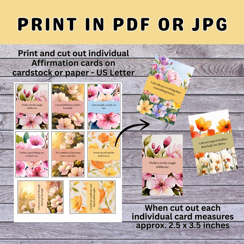 31 Daily Affirmation Cards Printable, Vision Board Printables, Personal ...