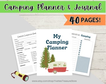 Camping Planner Travel Journal Vacation Planner Road Trip Planner Camping Printable Camping Gift Digital Download Travel Budget Trip Planner