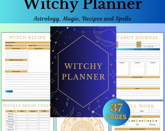 Printbare heksenplanner: Astrologie, Tarot, Grimoire (PDF)