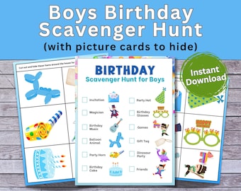 Búsqueda del tesoro para el cumpleañero: pistas imprimibles (PDF)
