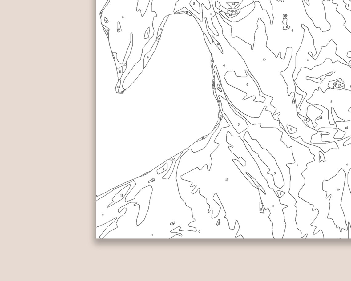 Dachshund Paint by Numbers Printable / Painting for Adults / Colour by