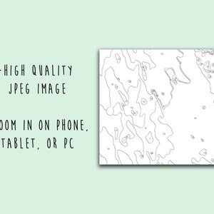 May include: Black and white line art coloring page with numbered sections. The image depicts a landscape with hills and valleys.