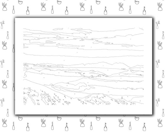 sunset paint by numbers printable sunset painting color by etsy