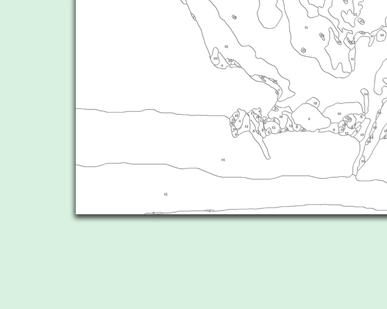 May include: A black and white line art coloring page of a map of the United States with numbered sections.