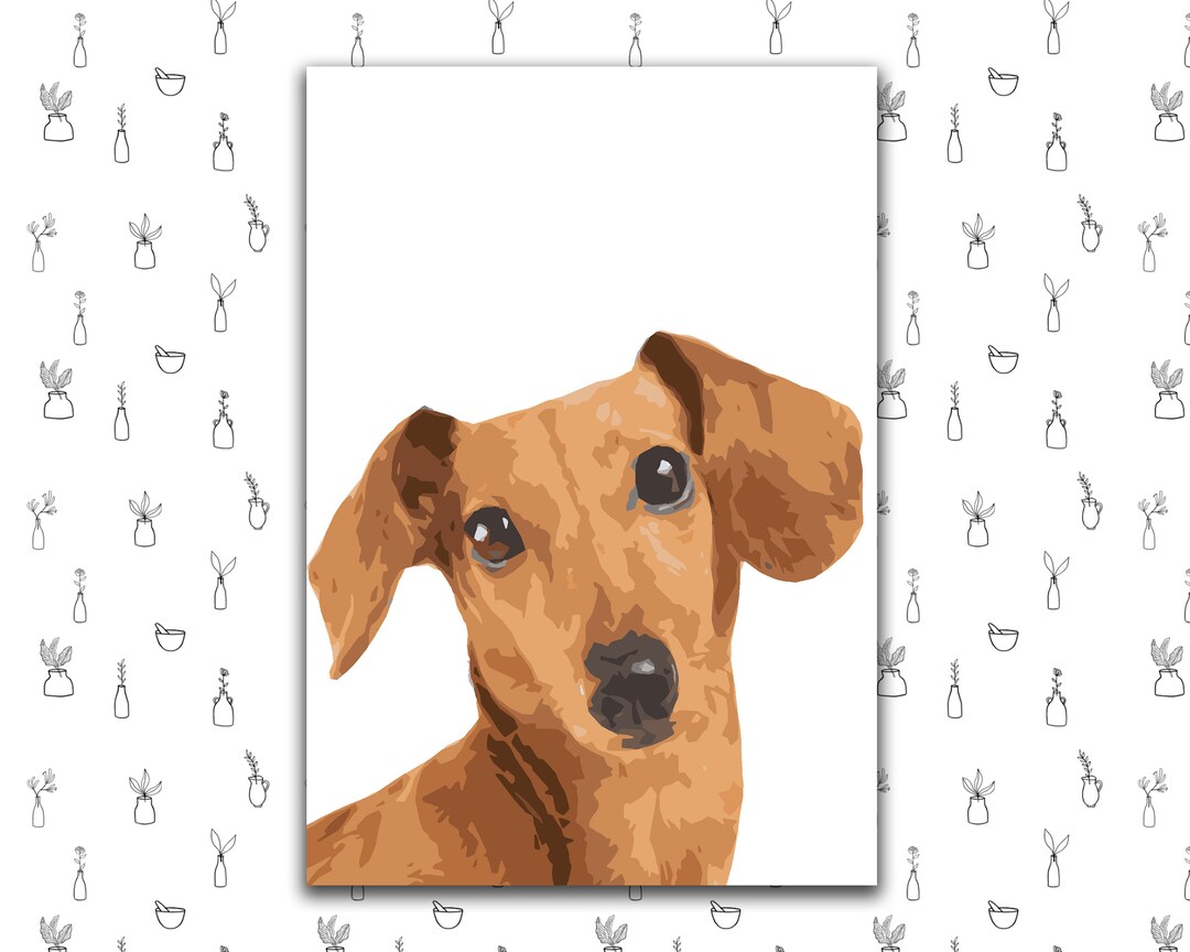 Dachshund Paint by Numbers Printable / Painting for Adults / Etsy