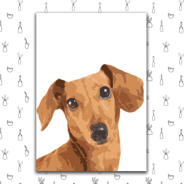 Dachshund Paint By Numbers Printable / Painting For Adults / Colour By Numbers / Print At Home