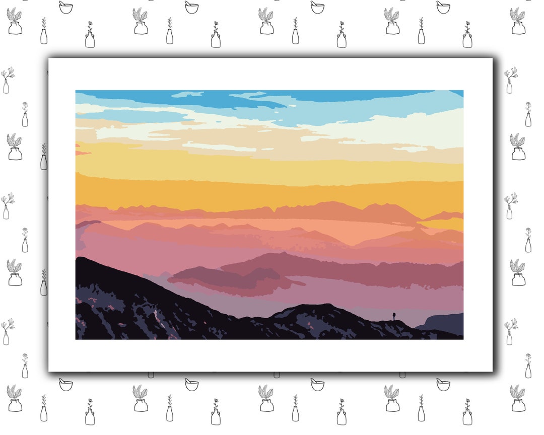 Sunset Paint by Numbers / Printable Sunset Painting/ Color by Numbers ...
