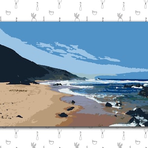 Colour By Numbers Beach Scenery / Printable Beach Painting / Paint By Numbers / A4 Instant Download / Self-Care Activity