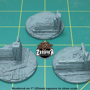 Trench Warfare Toppers for 40mm Plastic Bases Set #1 (Set of 3) | Sculpts by Zabavka Workshop | Tabletop/Wargaming Miniature Bases/Basing
