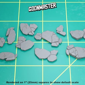 Base Bits - Broken Concrete (10 bit pack) | Sculpts by GoonMaster | 32mm Scale | Sci-Fi & Fantasy tabletop miniature Kitbash Base Bitz