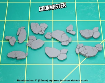 Base Bits - Broken Concrete (10 bit pack) | Sculpts by GoonMaster | 32mm Scale | Sci-Fi & Fantasy tabletop miniature Kitbash Base Bitz