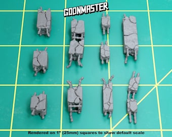 Base Bits - Damaged Reinforced Concrete Pillars (10 bit pack) | Sculpts by GoonMaster | 32mm Scale | Tabletop miniature Kitbash Base Bitz