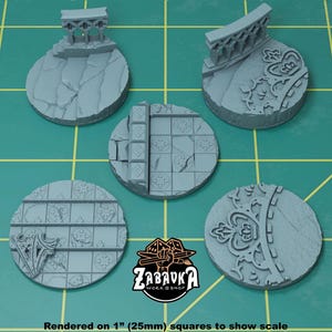 Sisters Temple Toppers for 32mm Plastic Bases #1 (Set of 5) | Sculpts by Zabavka Workshop | Tabletop/RPG/Wargaming Miniature Bases/Basing