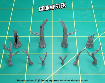 Base Bits - Dead Wood (10 Bit Pack) | Sculpts by GoonMaster | 32mm Scale | Sci-Fi & Fantasy tabletop miniature Kitbash Base Bitz
