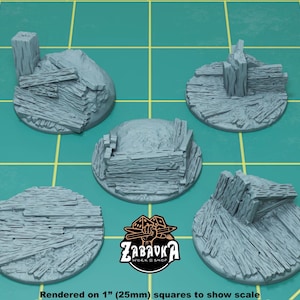 Trench Warfare Toppers for 32mm Plastic Bases Set #2 (Set of 5) | Sculpts by Zabavka Workshop | Tabletop/Wargaming Miniature Bases/Basing