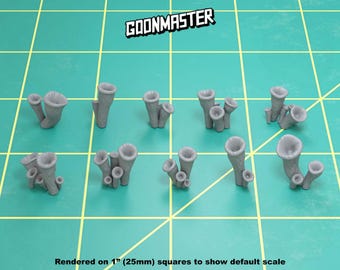 Base Bits - Black Trumpet Mushrooms (10 bit pack) | Sculpts by GoonMaster | 32mm Scale | Sci-Fi & Fantasy miniature Kitbash Base Bitz