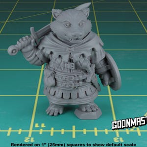 Badger Soldier Miniature with Sword and Shield | Sculpt by GoonMaster | Fantasy tabletop RPG miniature