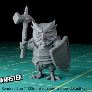 Owlfolk Armored Knight with Hammer | Sculpt by GoonMaster | Fantasy tabletop RPG miniature