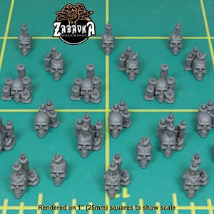 Small Skulls and Candles (21 bit pack) | Sculpts by Zabavka Workshop | 28mm scale | Sci-Fi & Fantasy tabletop miniature Kitbash Base Bitz